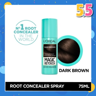 L'OREAL PARIS EXCELLENCE Magic Retouch Dark Brown (Cover Grey Roots in 3 Seconds, No Ammonia & Peroxides) 75ml