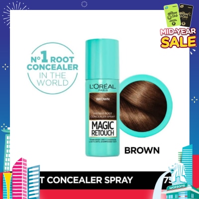 L'OREAL PARIS EXCELLENCE Magic Retouch Brown (Cover Grey Roots in 3 Seconds, No Ammonia & Peroxides) 75ml
