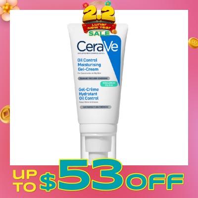CERAVE Oil Control Moisturising Gel-Cream (Fragrance Free & Non-Comedogenic, For Combination To Oily Skin) 52ml