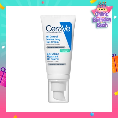 CERAVE Oil Control Moisturising Gel-Cream (Fragrance Free & Non-Comedogenic, For Combination To Oily Skin) 52ml