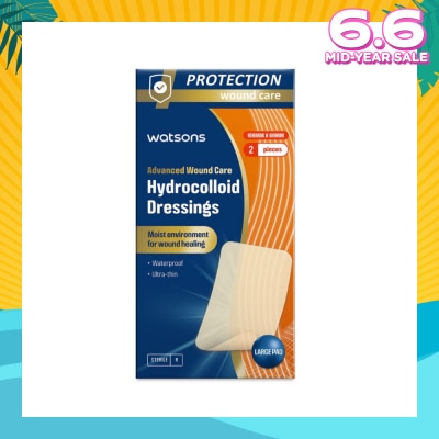 WATSONS Hydrocolloid Dressings 100m x 60mm 2s