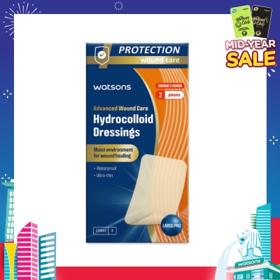 WATSONS Hydrocolloid Dressings 100m x 60mm 2s