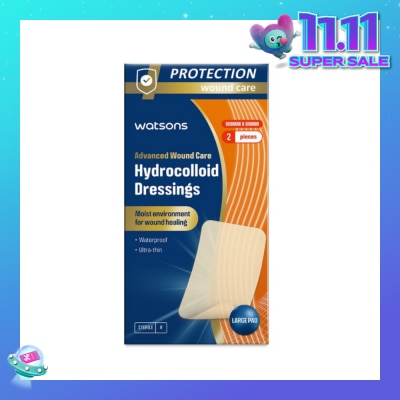 WATSONS Hydrocolloid Dressings 100mm x 60mm 2s