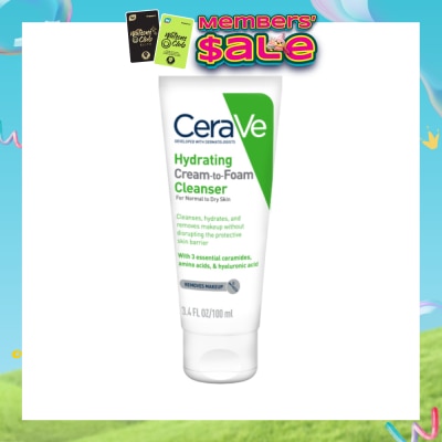 CERAVE - Hydrating Cream To Foam Cleanser (For Normal To Dry Skin) 100ml