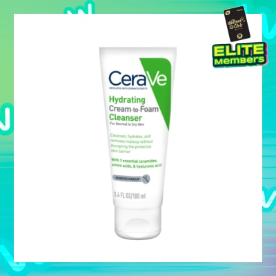 CERAVE Hydrating Cream To Foam Cleanser (For Normal To Dry Skin) 100ml