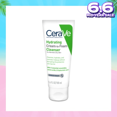 CERAVE Hydrating Cream To Foam Cleanser (For Normal To Dry Skin) 100ml