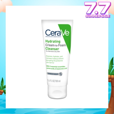 CERAVE Hydrating Cream To Foam Cleanser (For Normal To Dry Skin) 100ml