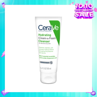 CERAVE Hydrating Cream To Foam Cleanser (For Normal To Dry Skin) 100ml