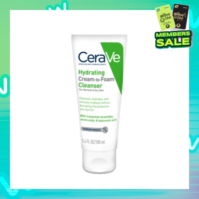 CERAVE Hydrating Cream To Foam Cleanser (For Normal To Dry Skin) 100ml