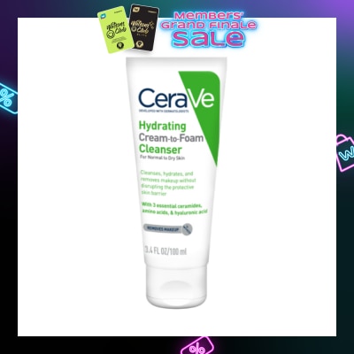 CERAVE Hydrating Cream To Foam Cleanser (For Normal To Dry Skin) 100ml