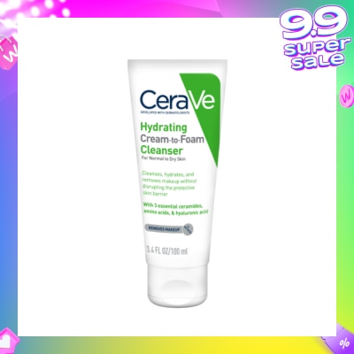 CERAVE Hydrating Cream To Foam Cleanser (For Normal To Dry Skin) 100ml