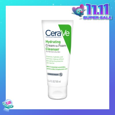 CERAVE Hydrating Cream To Foam Cleanser (For Normal To Dry Skin) 100ml