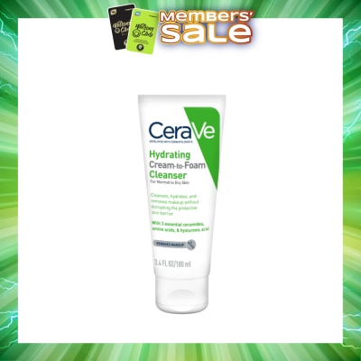 CERAVE - Hydrating Cream To Foam Cleanser (For Normal To Dry Skin) 100ml