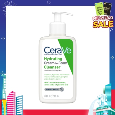 CERAVE Hydrating Cream To Foam Cleanser (For Normal To Dry Skin) 236ml