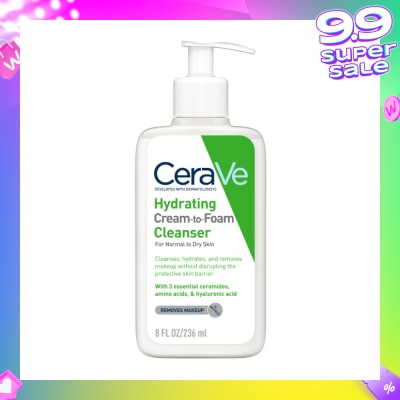CERAVE Hydrating Cream To Foam Cleanser (For Normal To Dry Skin) 236ml