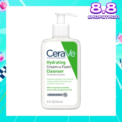 CERAVE Hydrating Cream To Foam Cleanser (For Normal To Dry Skin) 236ml
