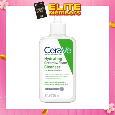 CERAVE Hydrating Cream To Foam Cleanser (For Normal To Dry Skin) 236ml