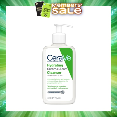 CERAVE - Hydrating Cream To Foam Cleanser (For Normal To Dry Skin) 236ml