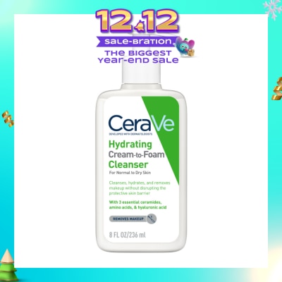 CERAVE Hydrating Cream To Foam Cleanser (For Normal To Dry Skin) 236ml