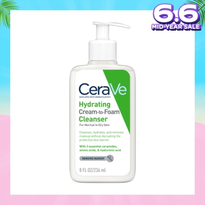CERAVE Hydrating Cream To Foam Cleanser (For Normal To Dry Skin) 236ml