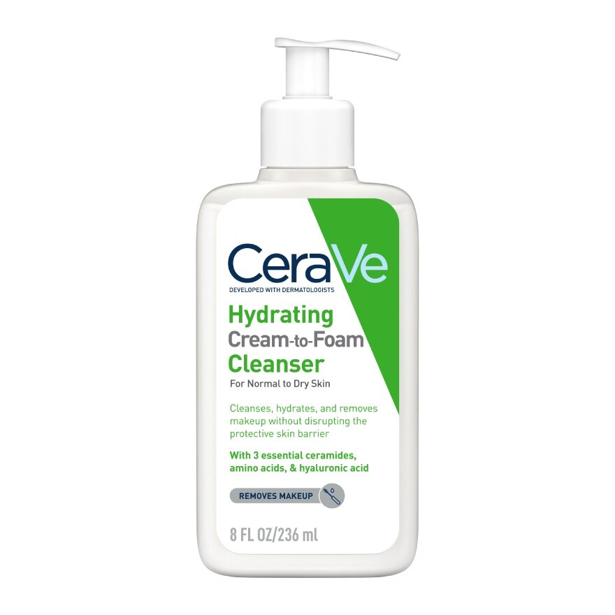 CERAVE Hydrating Cream to Foam Cleanser 236ml | Derma Skin Care