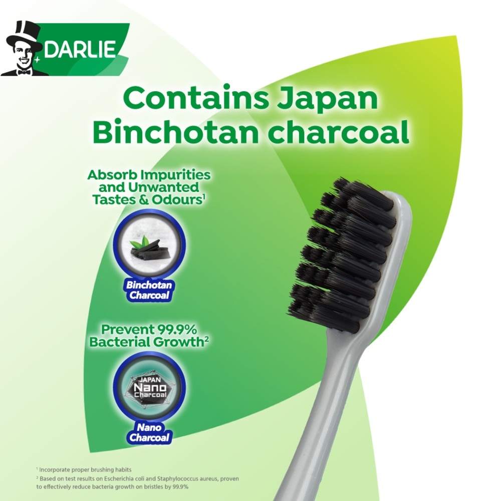 Charcoal Extra Anti Bacterial Gum Care Toothbrush (Soft) Value Pack 3s