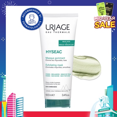 URIAGE Hyseac Exfoliating Mask With Malic Acid + Argile/Kaolin Clay (For Combination To Oily Skin) 100ml