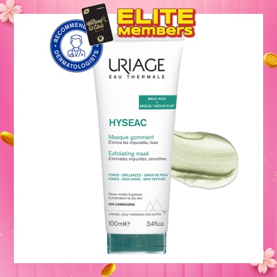 URIAGE Hyseac Exfoliating Mask With Malic Acid + Argile/Kaolin Clay (For Combination To Oily Skin) 100ml