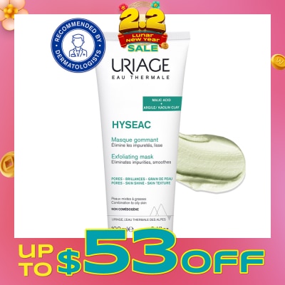URIAGE Hyseac Exfoliating Mask With Malic Acid + Argile/Kaolin Clay (For Combination To Oily Skin) 100ml