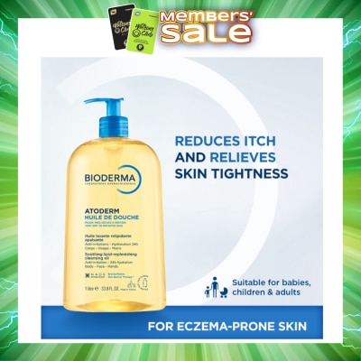 BIODERMA - Atoderm Huile de douche Anti-Irritation Face & Body Cleansing Shower Oil (Very Dry Eczema-Prone Skin) 1L