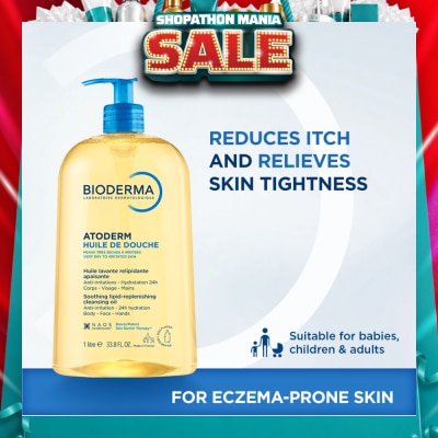 BIODERMA - Atoderm Huile de douche Anti-Irritation Face & Body Cleansing Shower Oil (Very Dry Eczema-Prone Skin) 1L