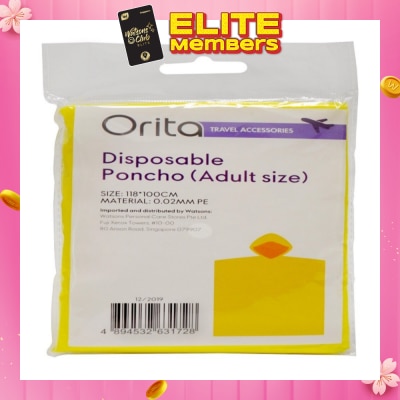 ORITA Orita Disposable Poncho Adult 1s