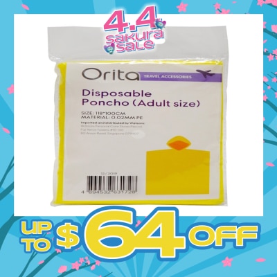 ORITA - Orita Disposable Poncho Adult 1s