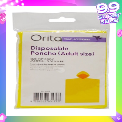 ORITA Orita Disposable Poncho Adult 1s