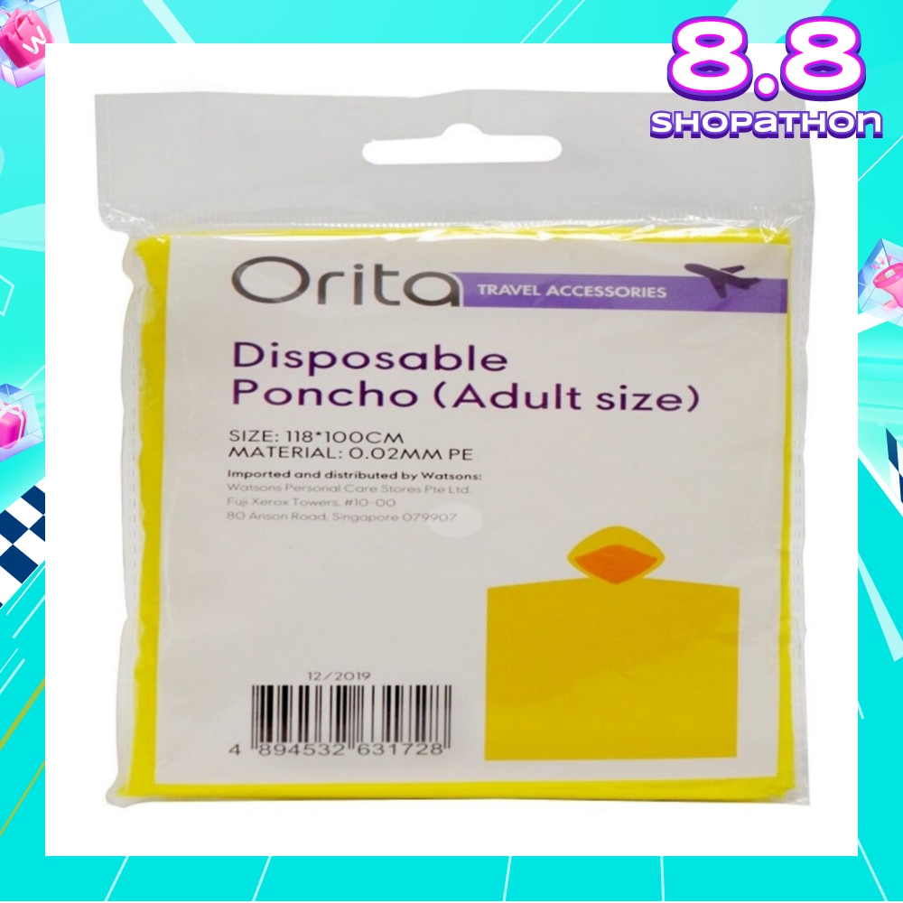 Orita Disposable Poncho Adult 1s