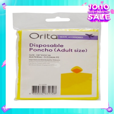 ORITA Orita Disposable Poncho Adult 1s