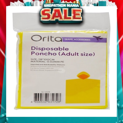 ORITA - Disposable Poncho Adult 1s
