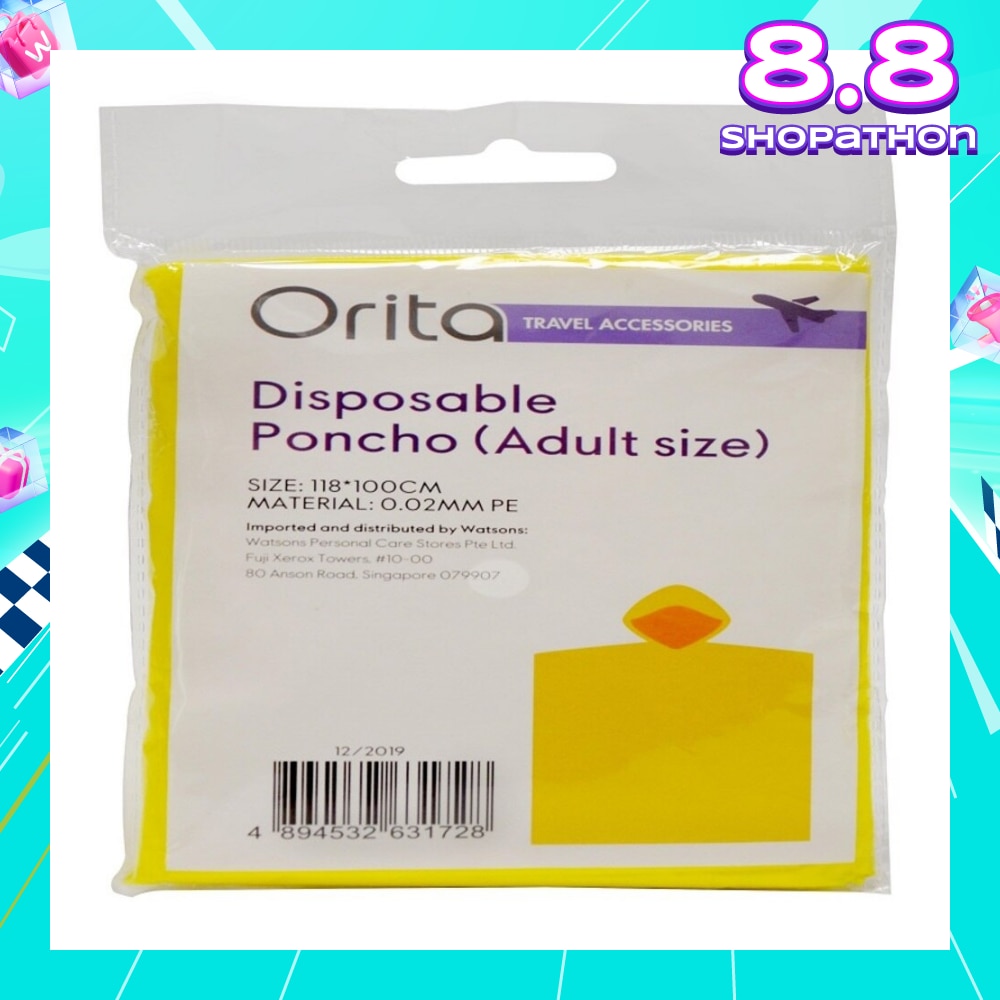 Orita Disposable Poncho Adult 1s