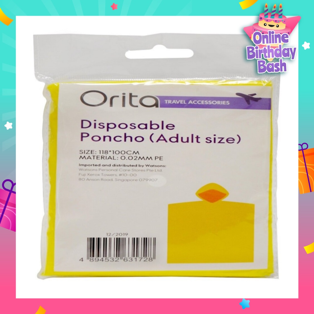 Orita Disposable Poncho Adult 1s