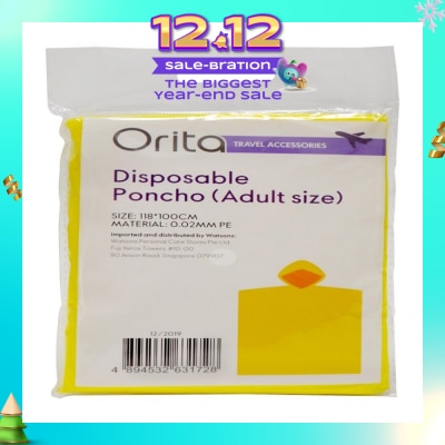 ORITA Orita Disposable Poncho Adult 1s