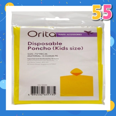 ORITA Orita Disposable Poncho Kids 1s