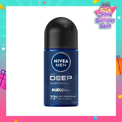 NIVEA For Men Deep Dry Clean Feel Anti-Perspirant Roll-On 50ml