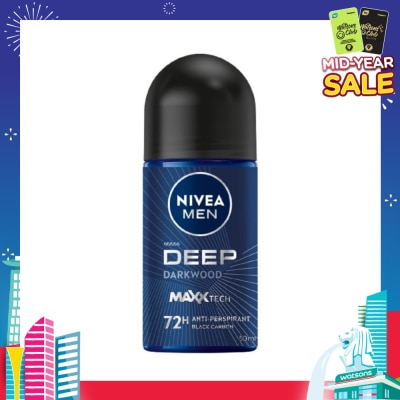 NIVEA For Men Deep Dry Clean Feel Anti-Perspirant Roll-On 50ml