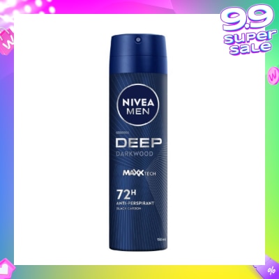 NIVEA For Men Deep Dry Clean Feel Anti-Perspirant Spray 150ml