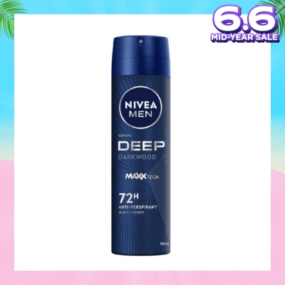 NIVEA For Men Deep Dry Clean Feel Anti-Perspirant Spray 150ml