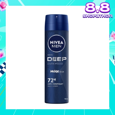 NIVEA For Men Deep Dry Clean Feel Anti-Perspirant Spray 150ml