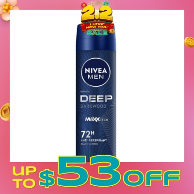 NIVEA For Men Deep Dry Clean Feel Anti-Perspirant Spray 150ml