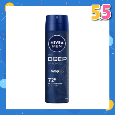 NIVEA For Men Deep Dry Clean Feel Anti-Perspirant Spray 150ml