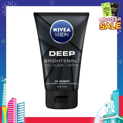 NIVEA For Men Deep Bright Oil Clear Mud Foam 100g