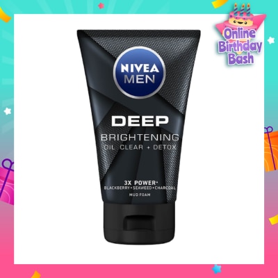 NIVEA For Men Deep Bright Oil Clear Mud Foam 100g
